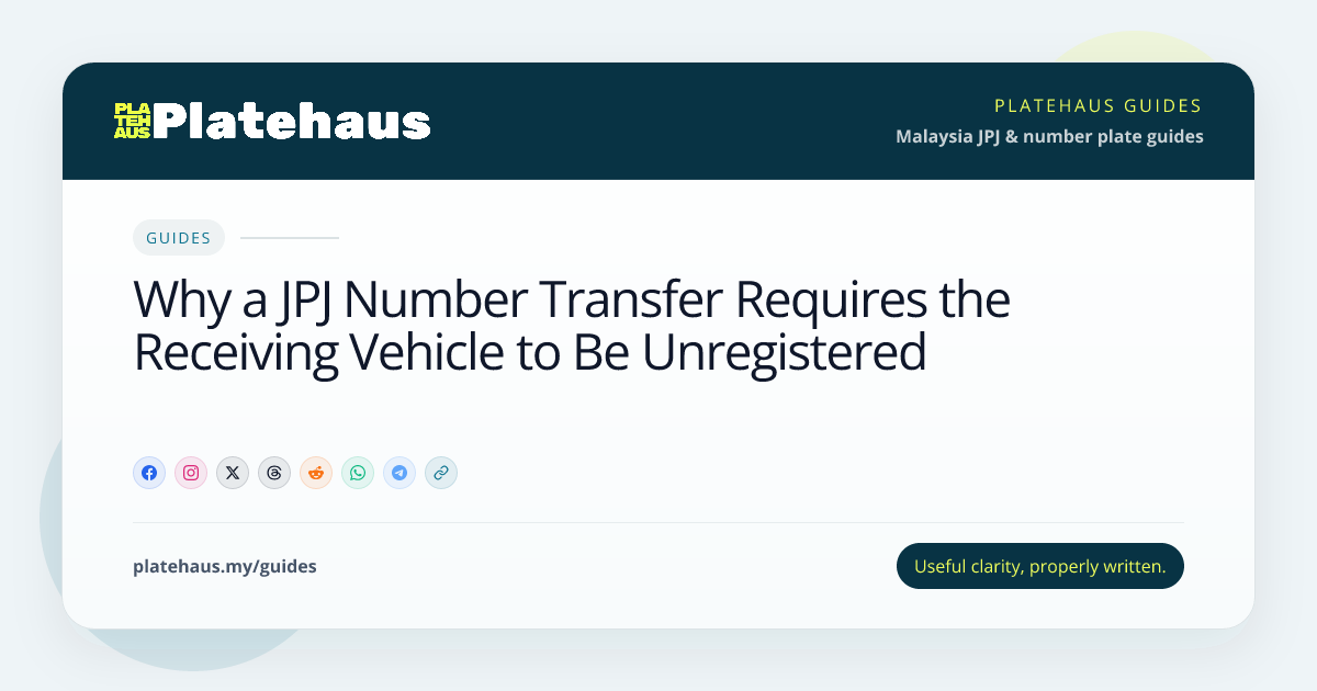 Why a JPJ Number Transfer Requires the Receiving Vehicle to Be ...