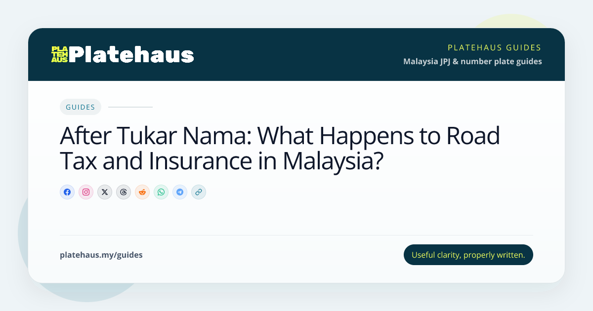 After Tukar Nama: What Happens to Road Tax and Insurance in Malaysia ...